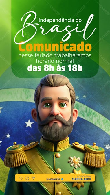 Independência do brasil 7 de setembro horario