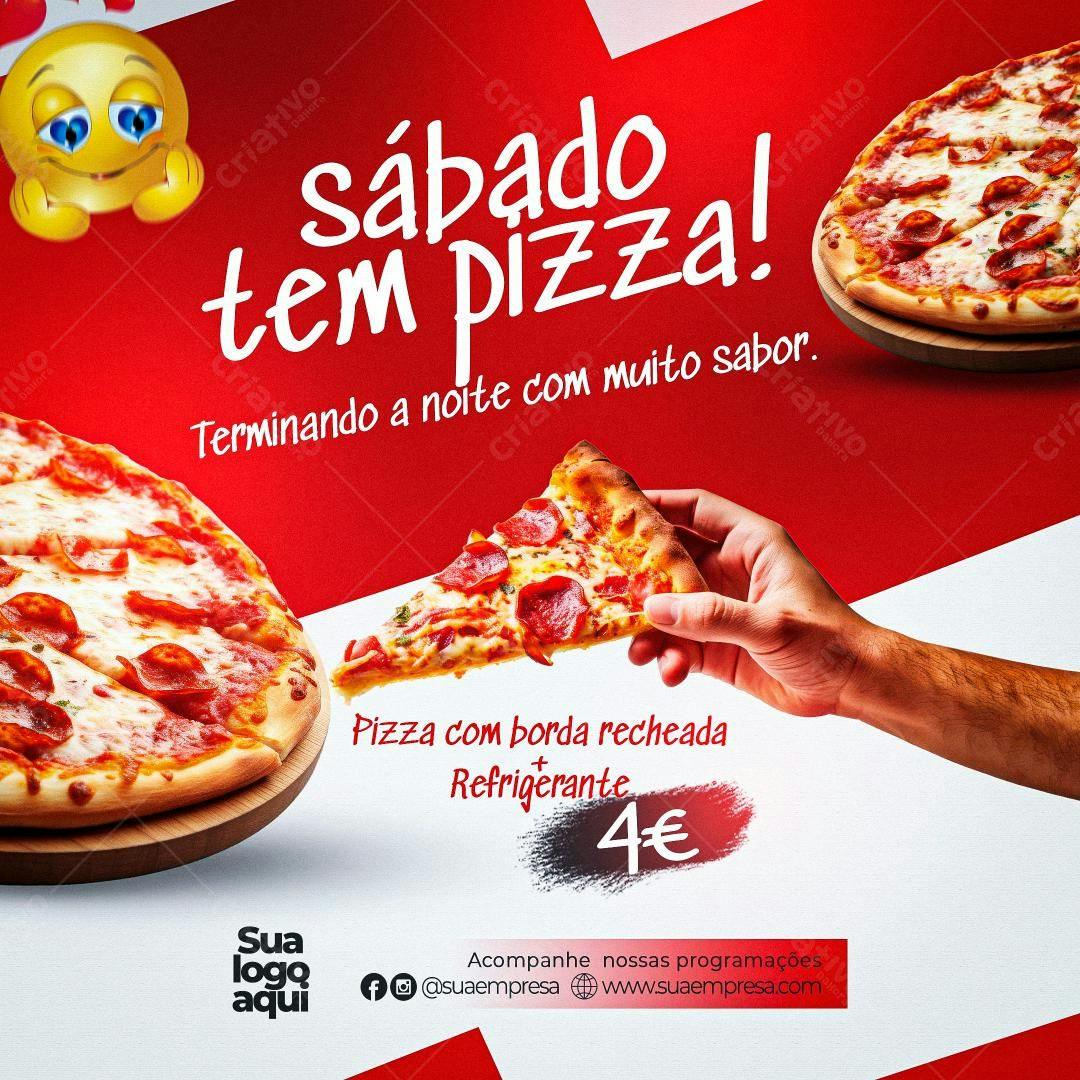 Flyer Sábado Tem Pizza PSD Editável