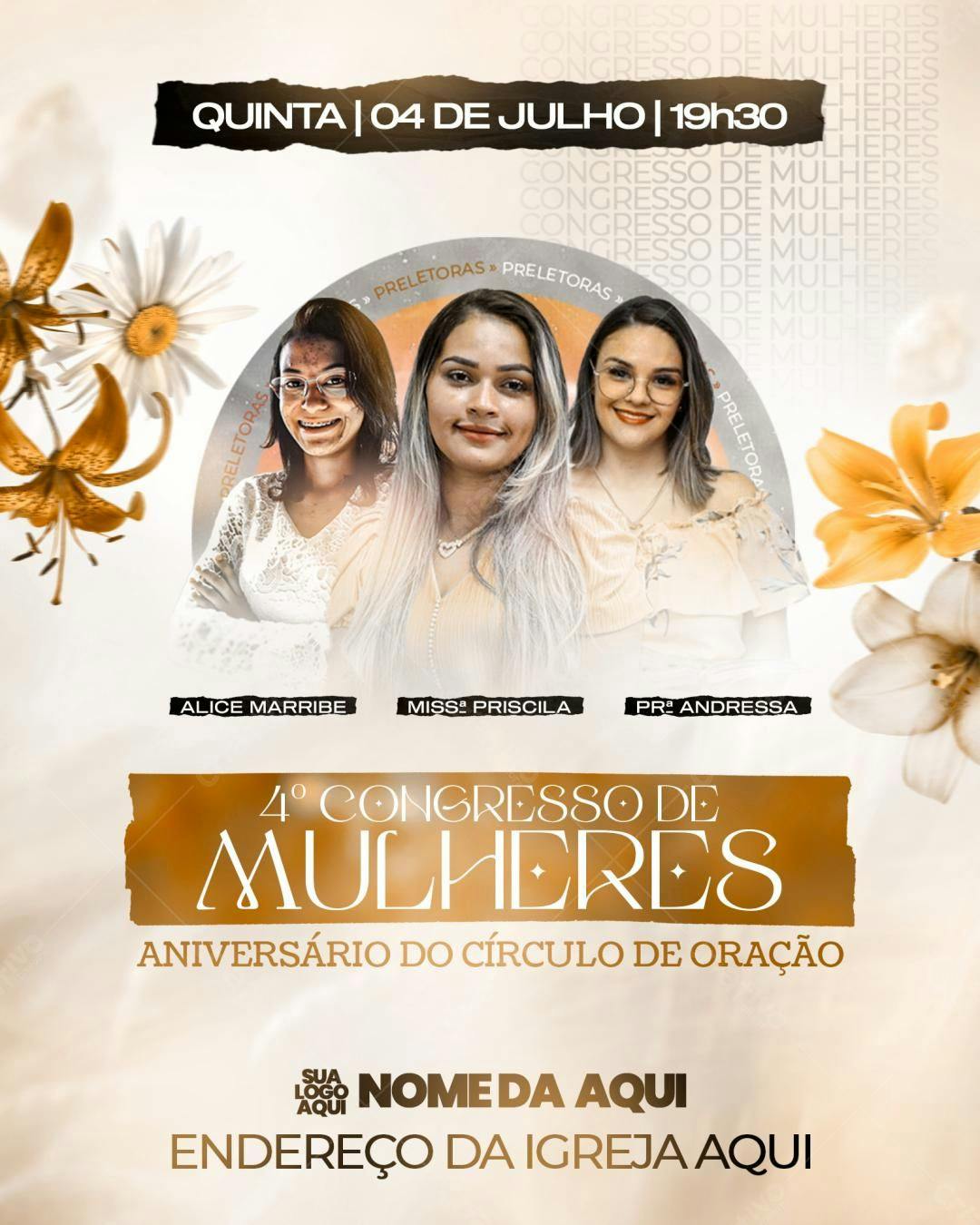 Flyer para Congresso de Mulheres PSD Editável