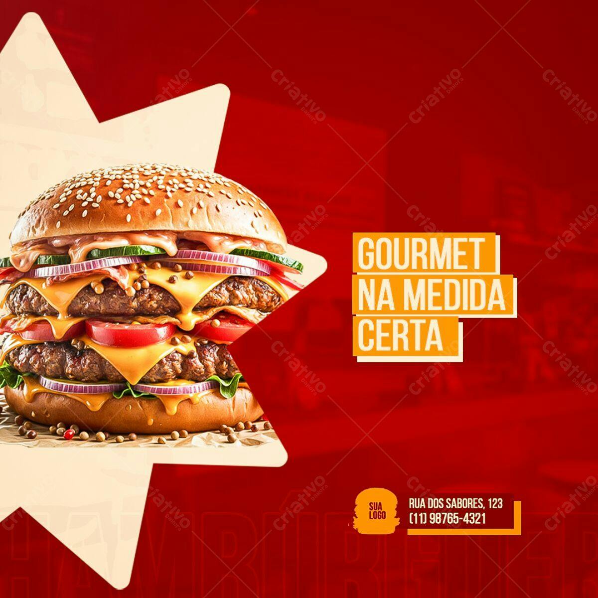 Flyer para Hamburgueria Gourmet PSD Editável