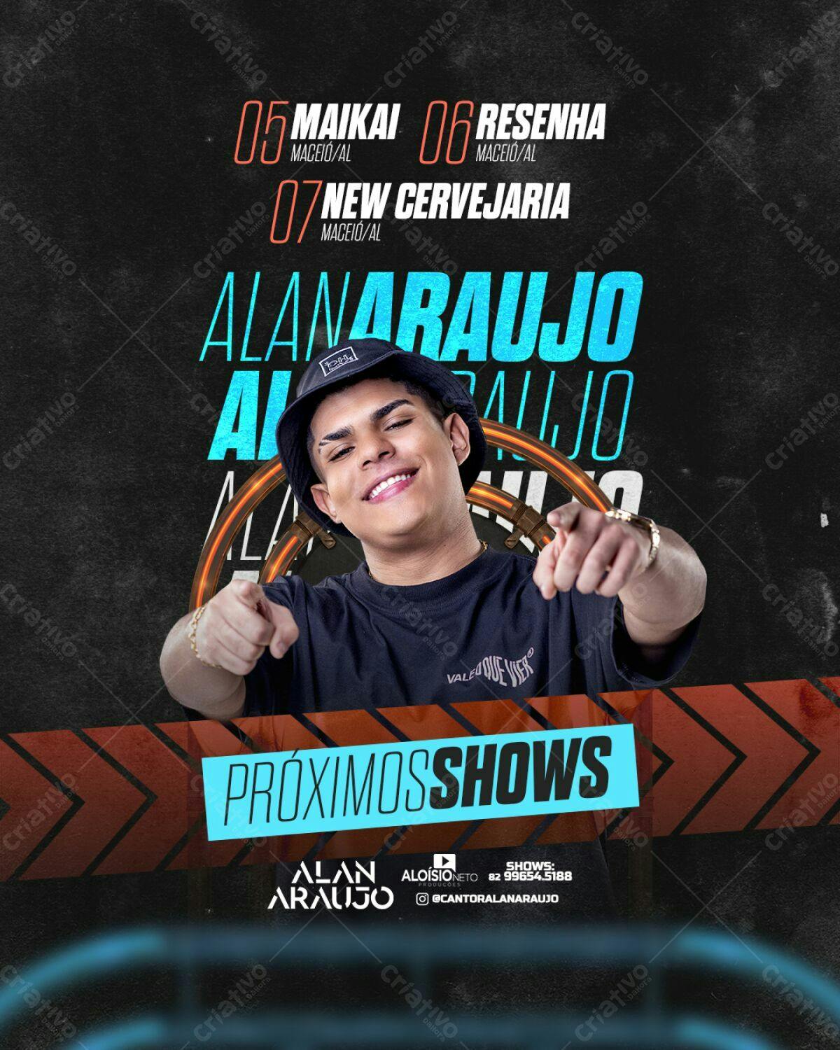 Flyer para Shows Alan Araujo PSD Editável