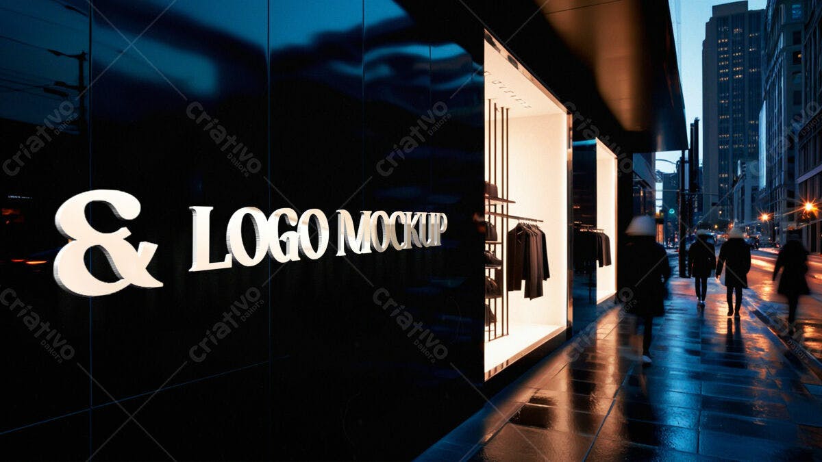 Mockup Loja de Moda Noturna PSD Editável