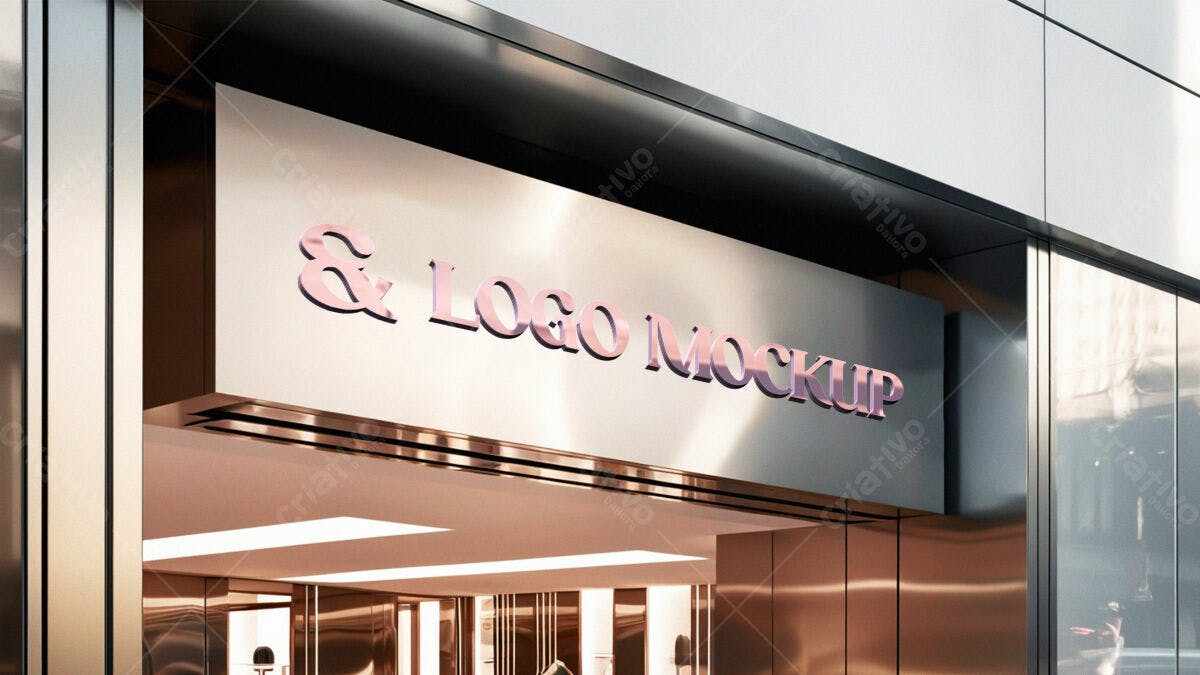 Mockup de Placa para Loja PSD Editável