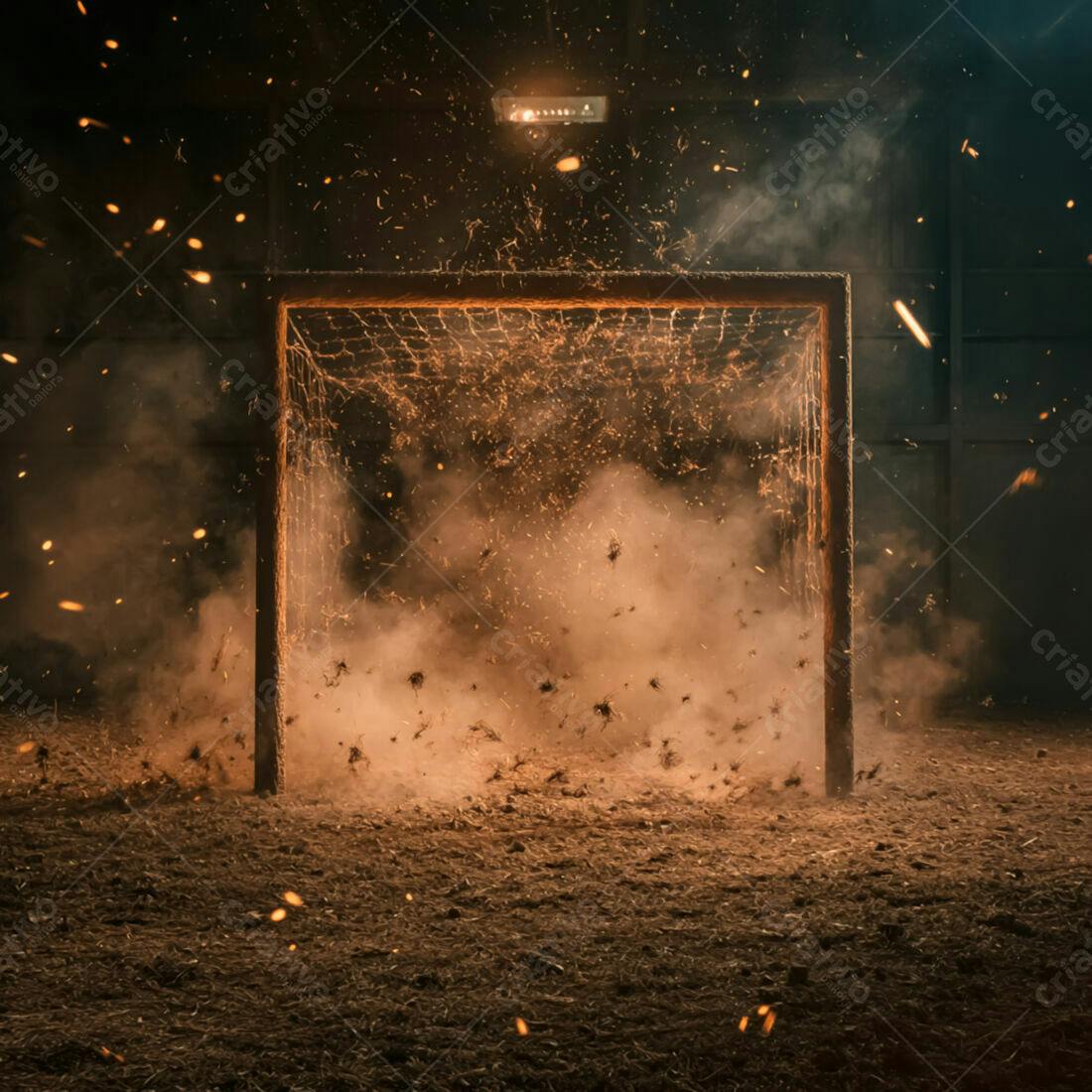 Gol explosivo em campo de terra