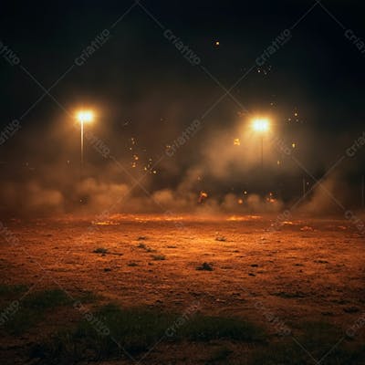 Imagem De Um Campo De Futebol Improvisado A Noite Com Luzes