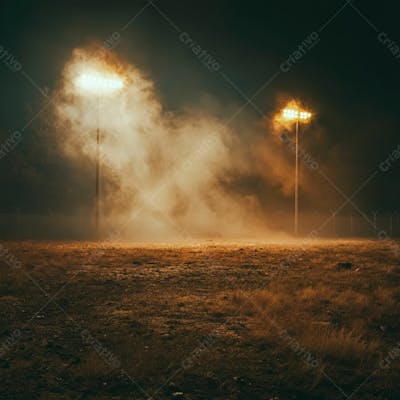 Imagem De Um Campo De Futebol Improvisado A Noite Com Luzes