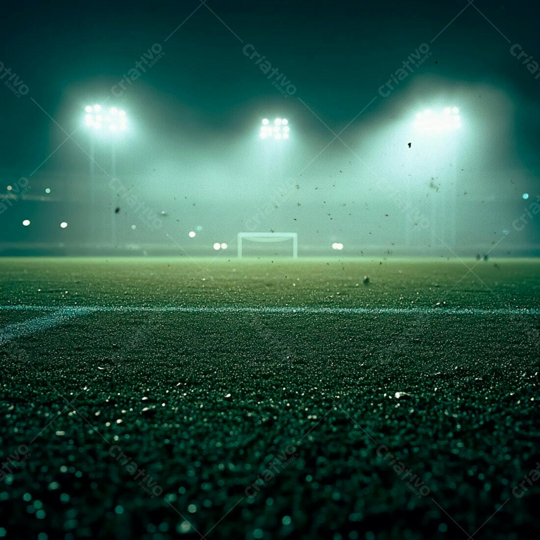 Campo de futebol noturno sob os refletores