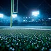 Soccer field filled with fog and dust particles