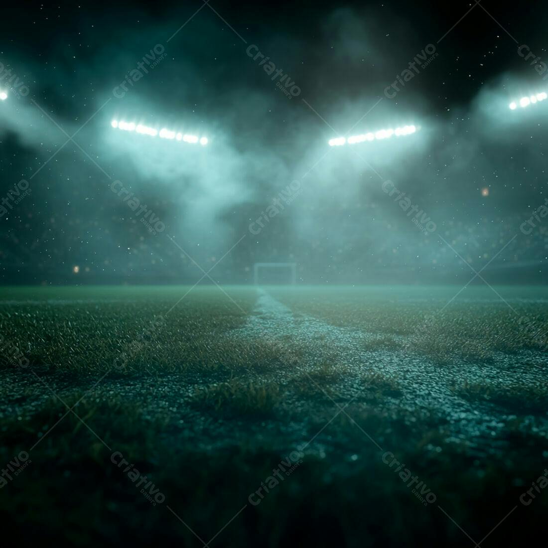 Campo de futebol noturno sob os refletores