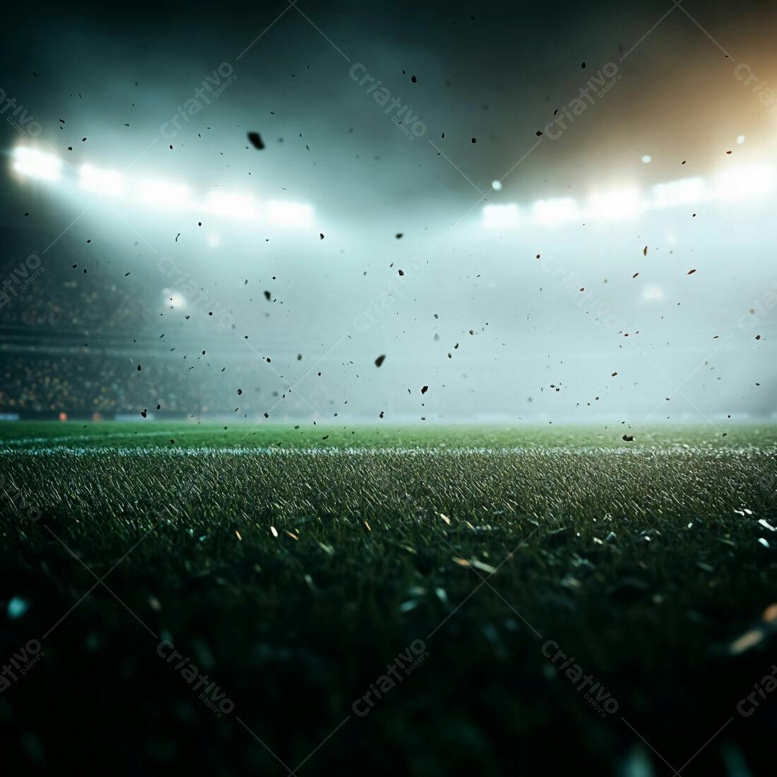 Campo de Futebol Noturno Chuvoso