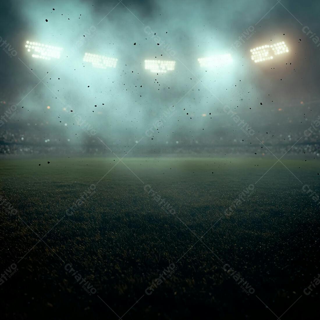 Campo de Futebol Noturno com Iluminação