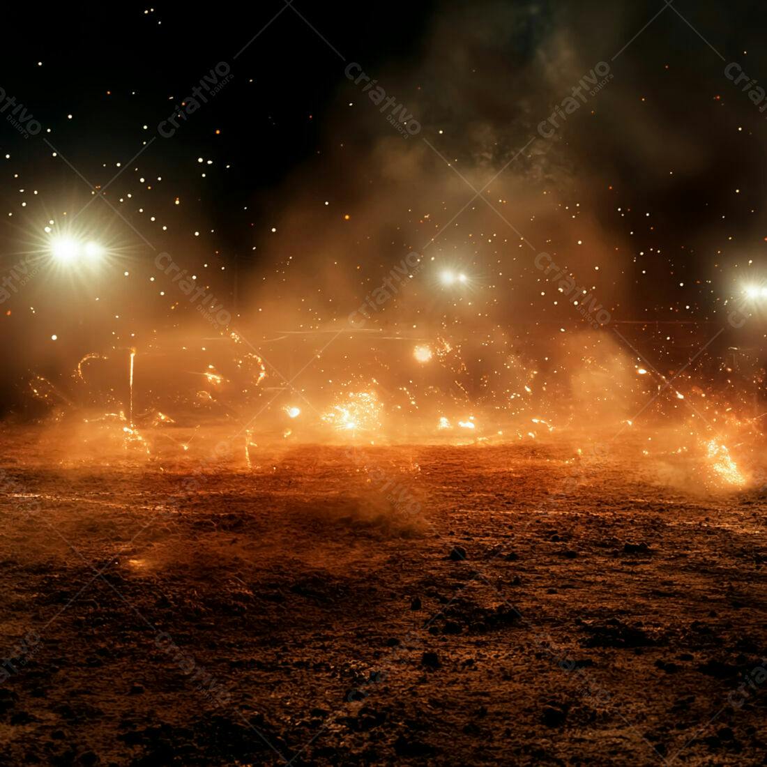Fogos de artifício explodindo à noite