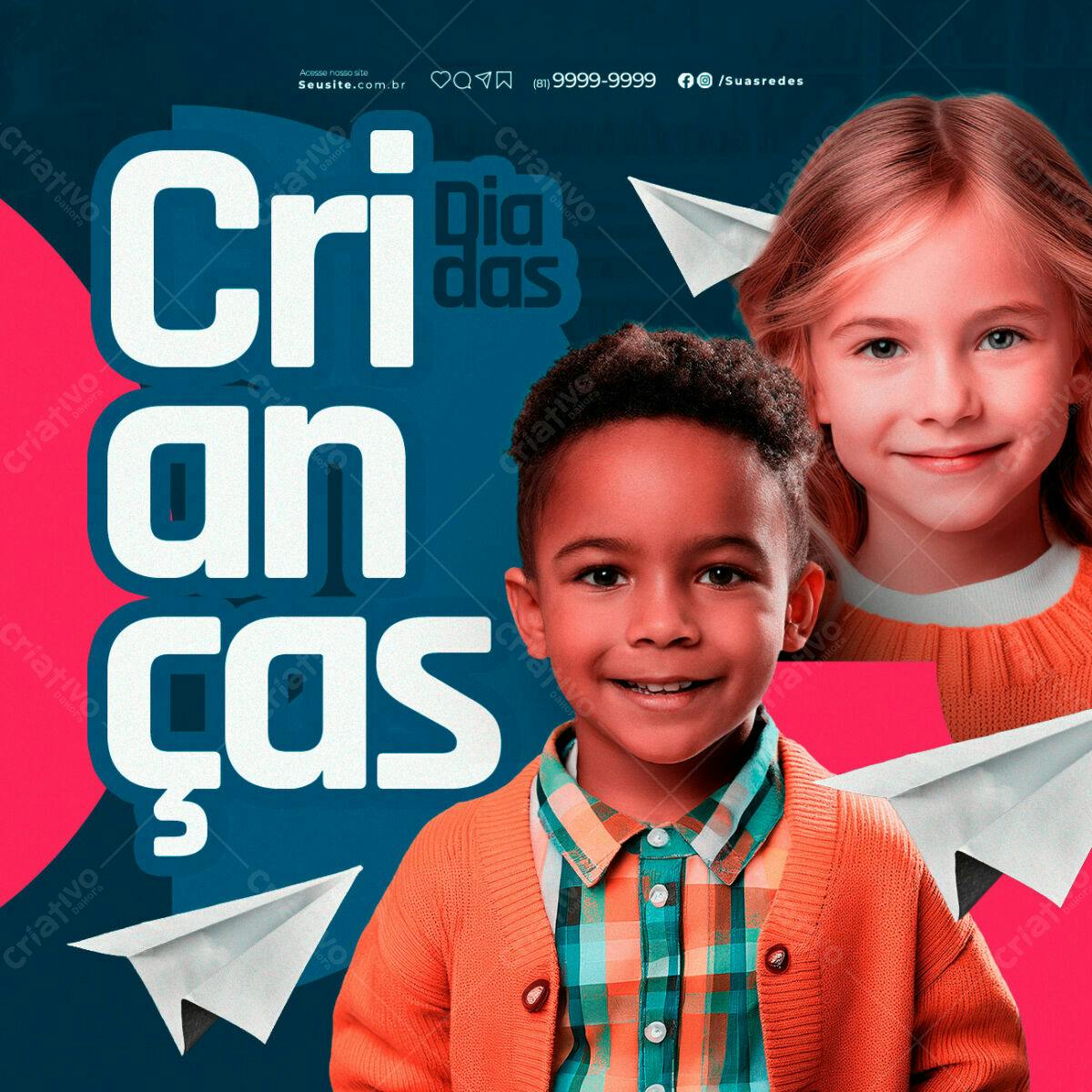 Flyer Dia das Crianças PSD Editável