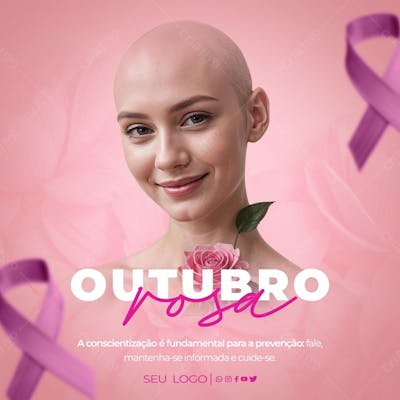 Outubro Rosa Mês de Alerta para prevênção do câncer de mama