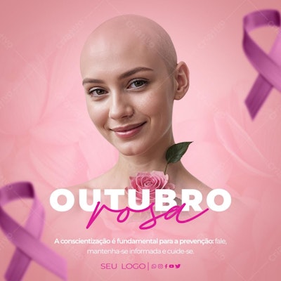 Flyer Outubro Rosa PSD Editável