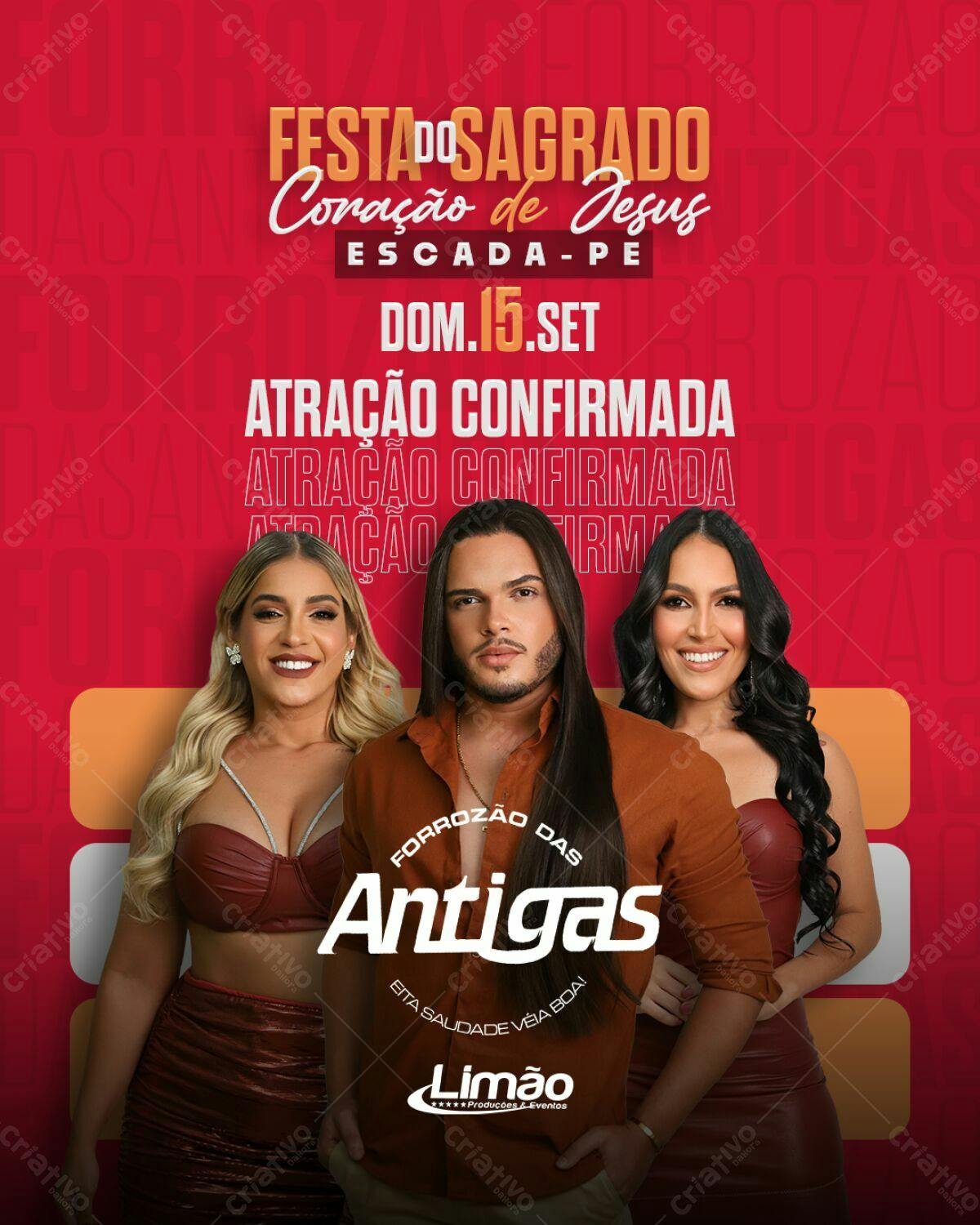Flyer Festa do Sagrado Coração de Jesus PSD Editável
