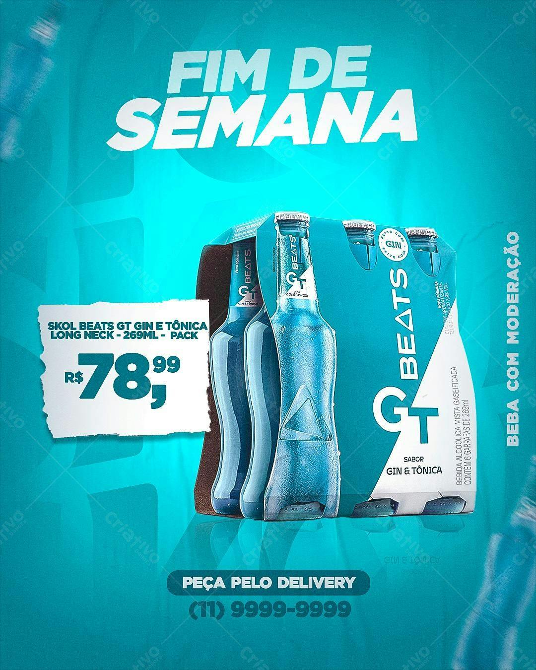 Flyer Fim de Semana Skol Beats PSD Editável