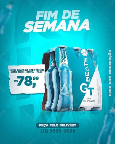 Flayer cerveja skol fim de semana