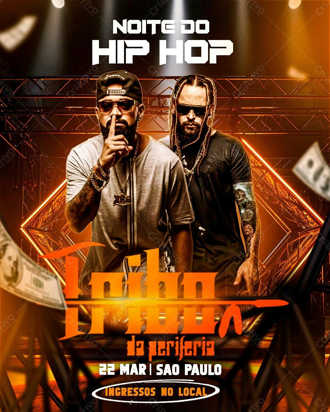 Flyer Noite do Hip Hop PSD Editável