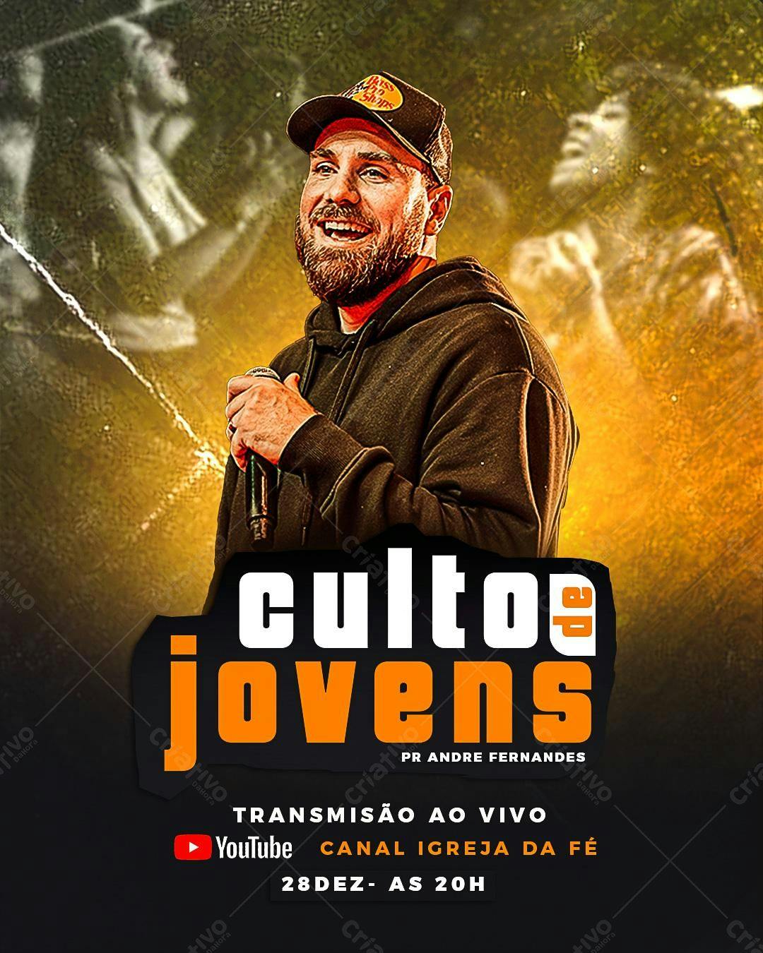 Flyer para Culto de Jovens PSD Editável