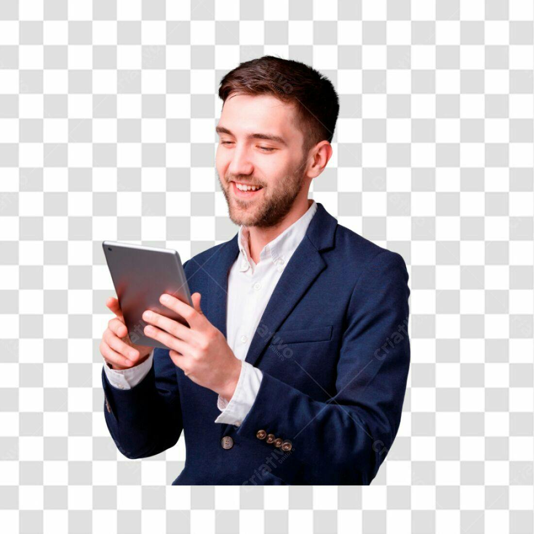 Icone Homem de Negócios Tablet PNG com fundo transparente