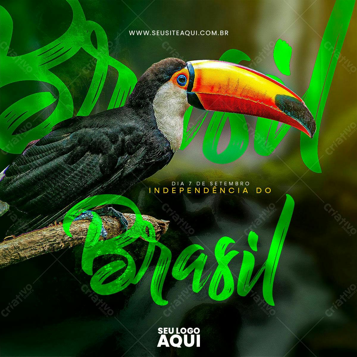 Flyer para o Dia da Independência do Brasil PSD Editável