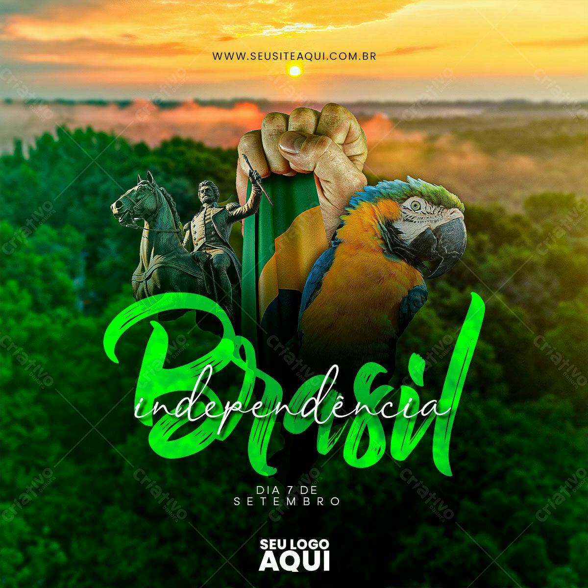 Flyer para o Dia da Independência do Brasil PSD Editável