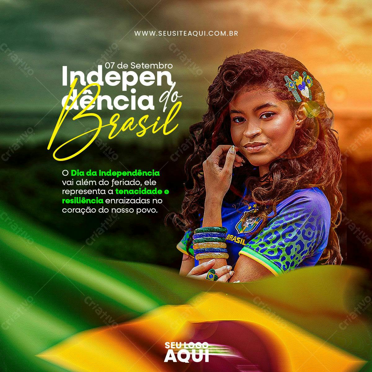 Post para o Dia da Independência do Brasil PSD Editável