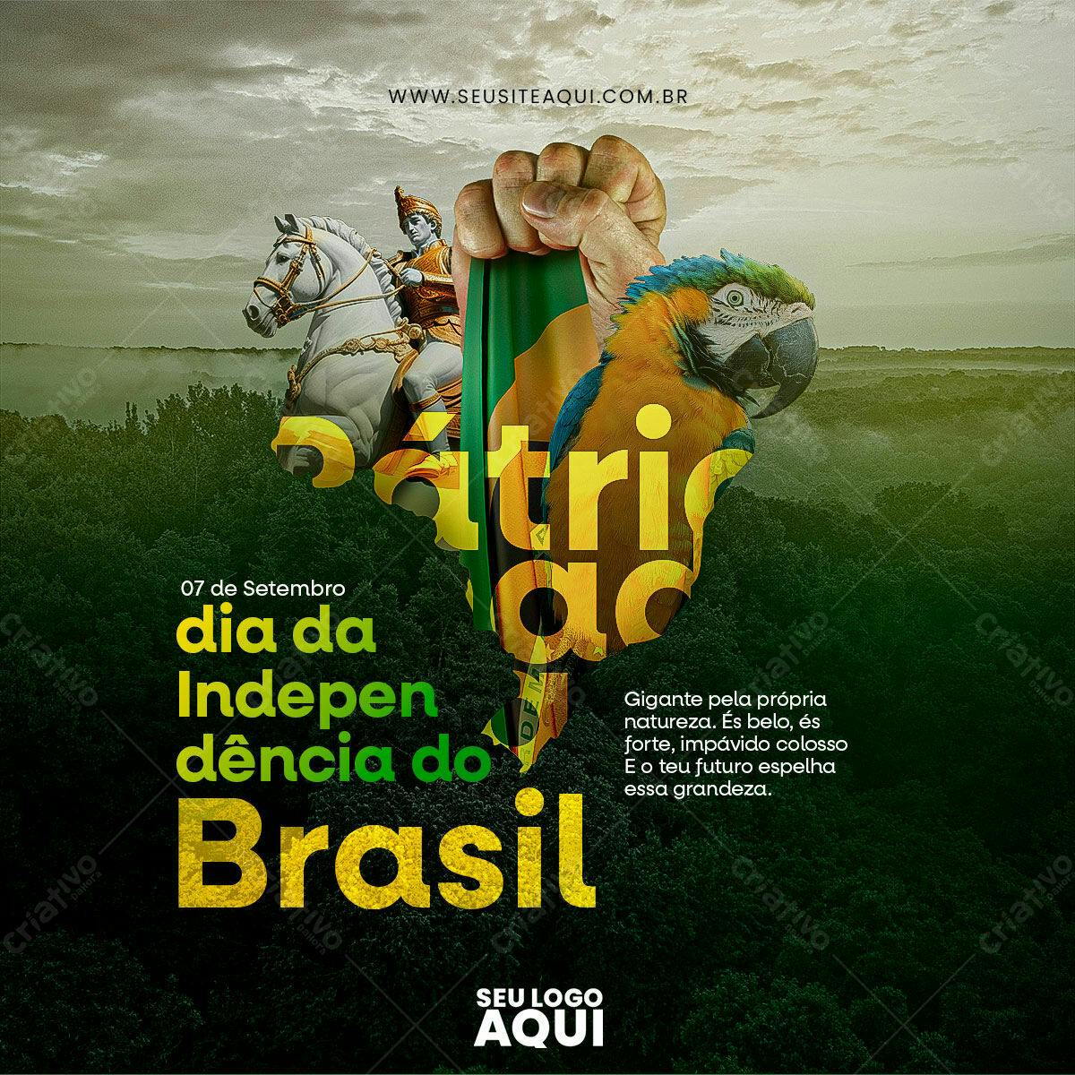 Flyer para o Dia da Independência do Brasil PSD Editável