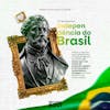 Square independence day of brazil social media feed, editable psd.