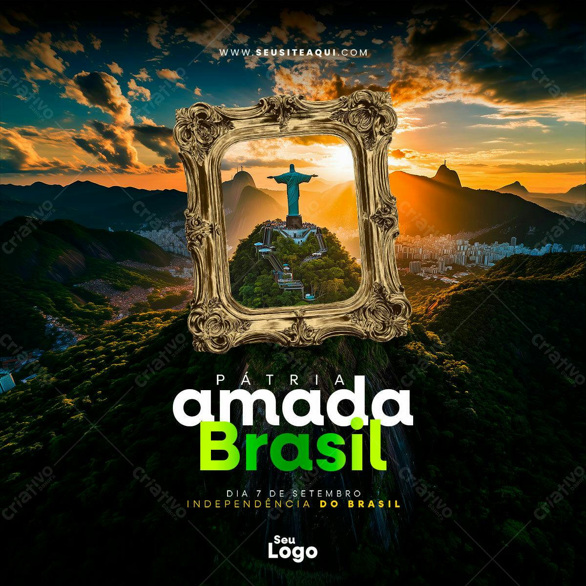 Flyer para o Dia da Independência do Brasil PSD Editável