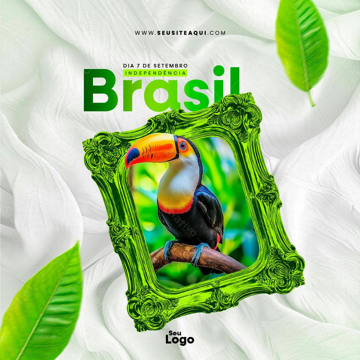 Flyer 7 de Setembro Independência Brasil PSD Editável
