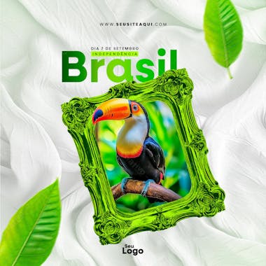 Feed quadrado dia da independência do brasil social media psd editavel