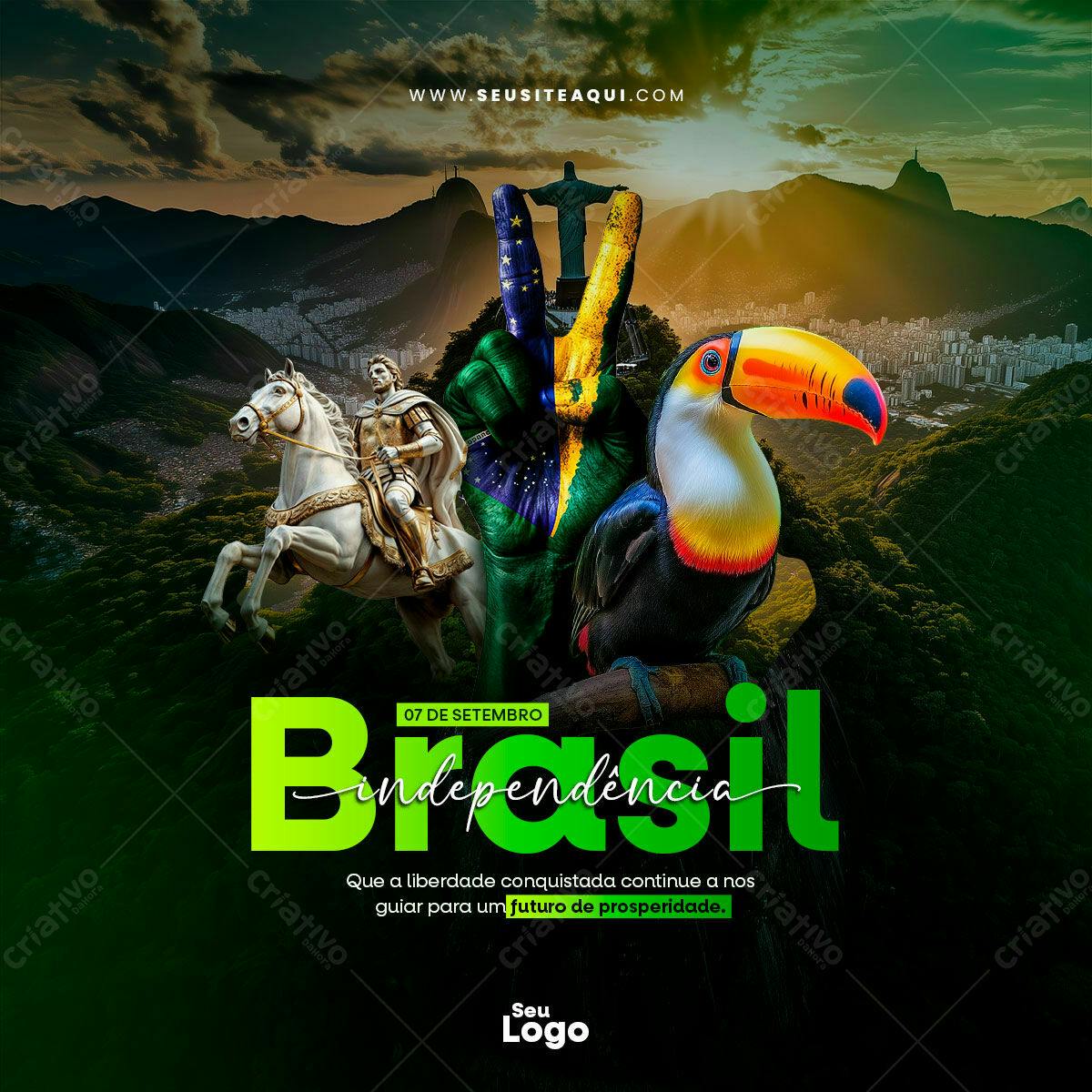 Flyer para o Dia da Independência do Brasil PSD Editável