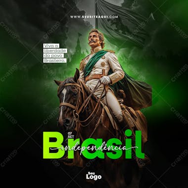 Feed quadrado dia da independência do brasil social media psd editavel