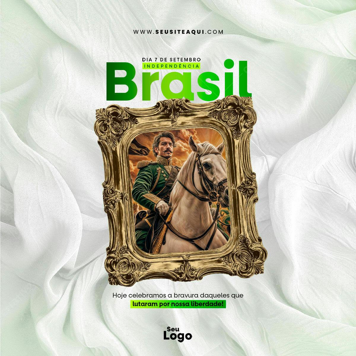 Flyer 7 de Setembro Independência Brasil PSD Editável