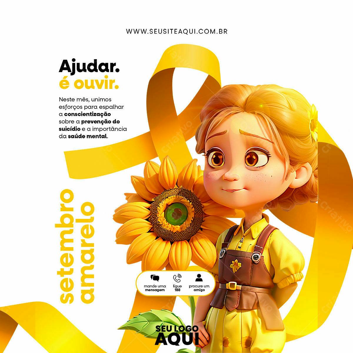 Flyer Setembro Amarelo PSD Editável
