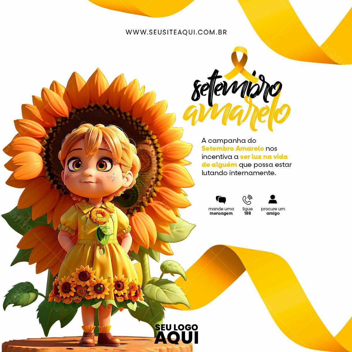Flyer Setembro Amarelo PSD Editável
