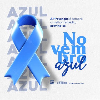 Novembro azul conscientização e prevenção do câncer de próstata feed