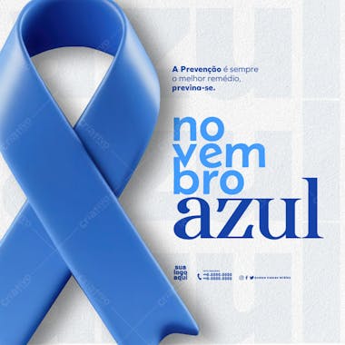 Novembro azul conscientização e prevenção do câncer de próstata feed