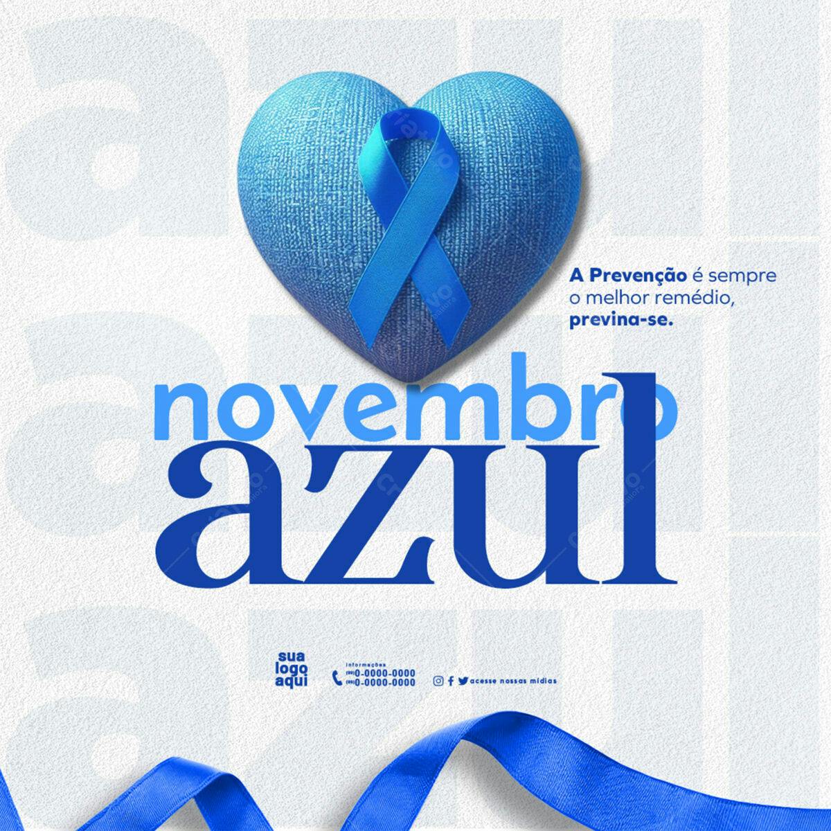 Flyer Novembro Azul PSD Editável