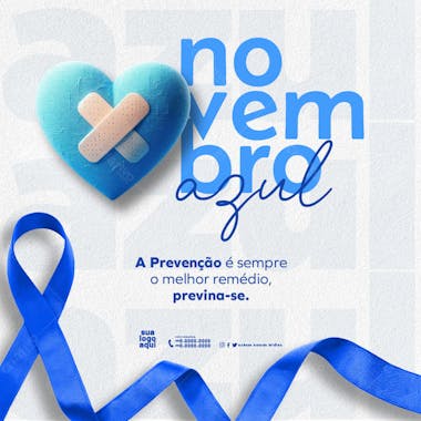 Novembro azul conscientização e prevenção do câncer de próstata feed