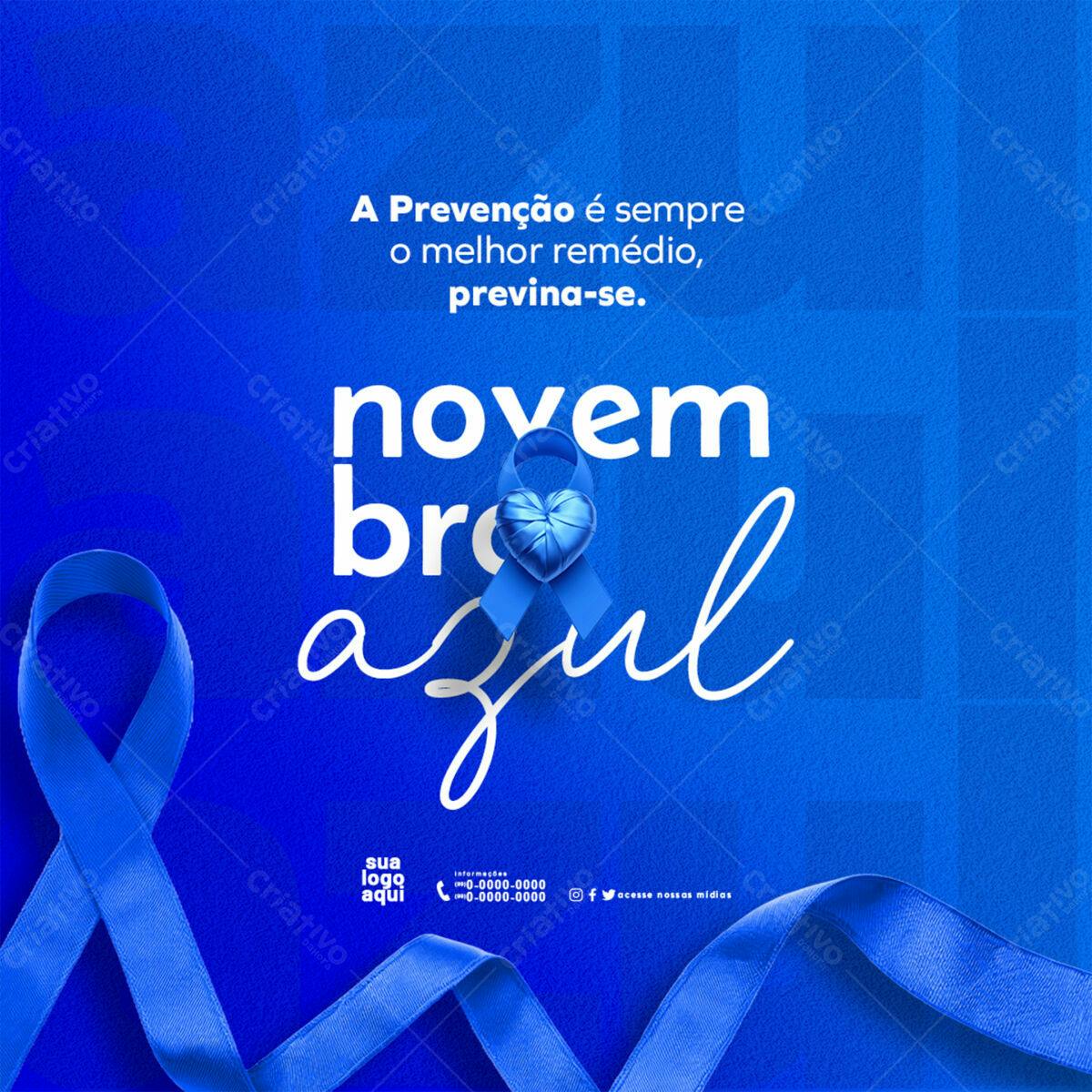 Postagem Novembro Azul PSD Editável