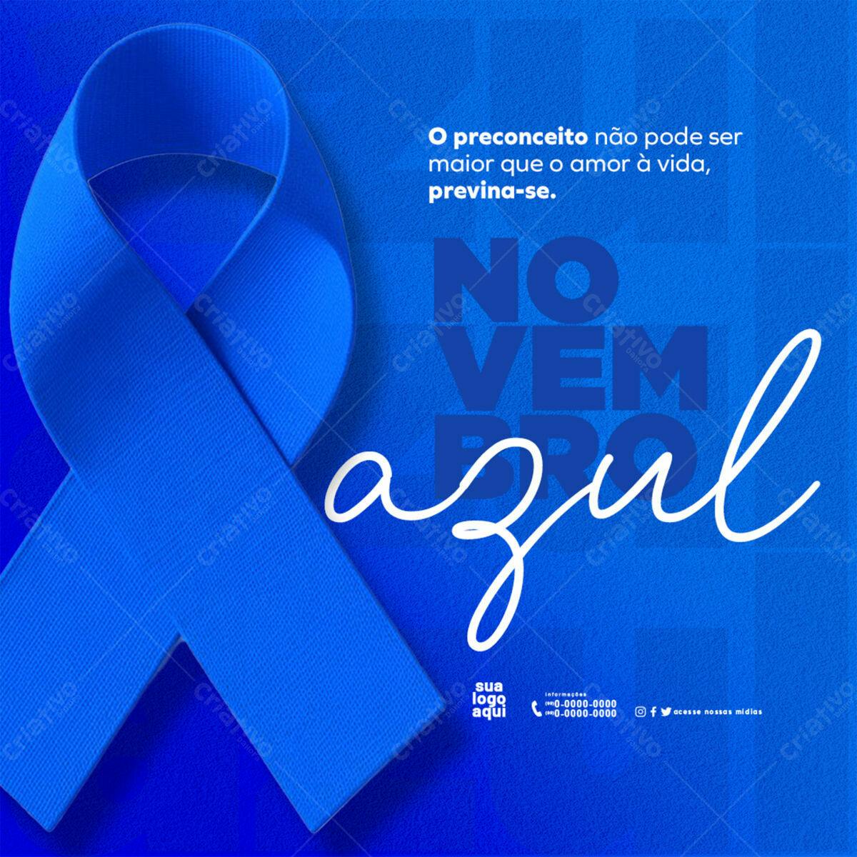 Post para Novembro Azul PSD Editável