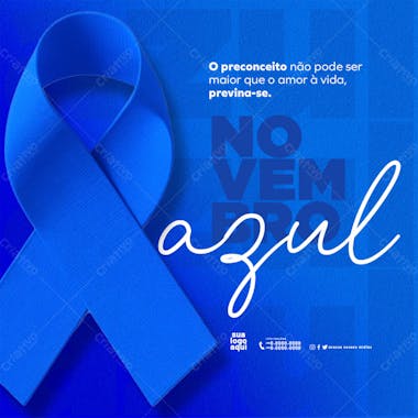 Novembro azul conscientização e prevenção do câncer de próstata feed