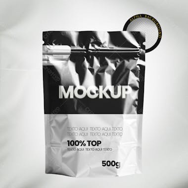 Embalagem de bolsa plástica mockup 3d psd editável 3a