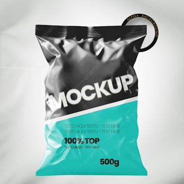 Embalagem de bolsa plástica mockup 3d psd editável 4a