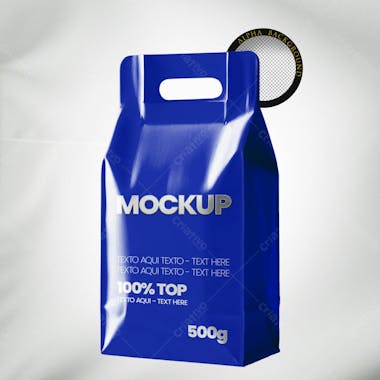 Embalagem de bolsa plástica mockup 3d psd editável 5a