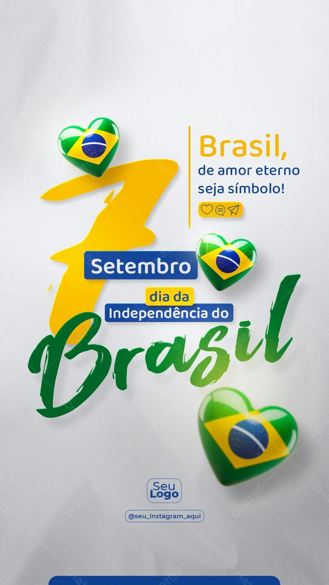 Flyer 7 de Setembro Independência do Brasil PSD Editável