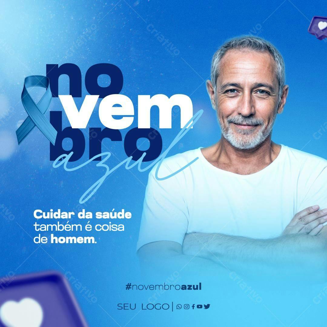 Post para Novembro Azul PSD Editável